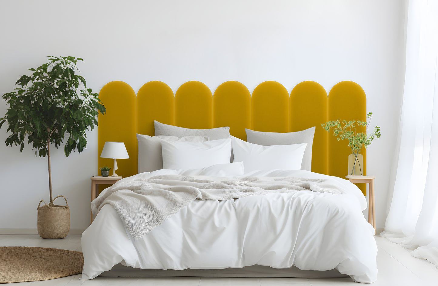 Upholstered Panel Magic Velvet Yellow 20cm