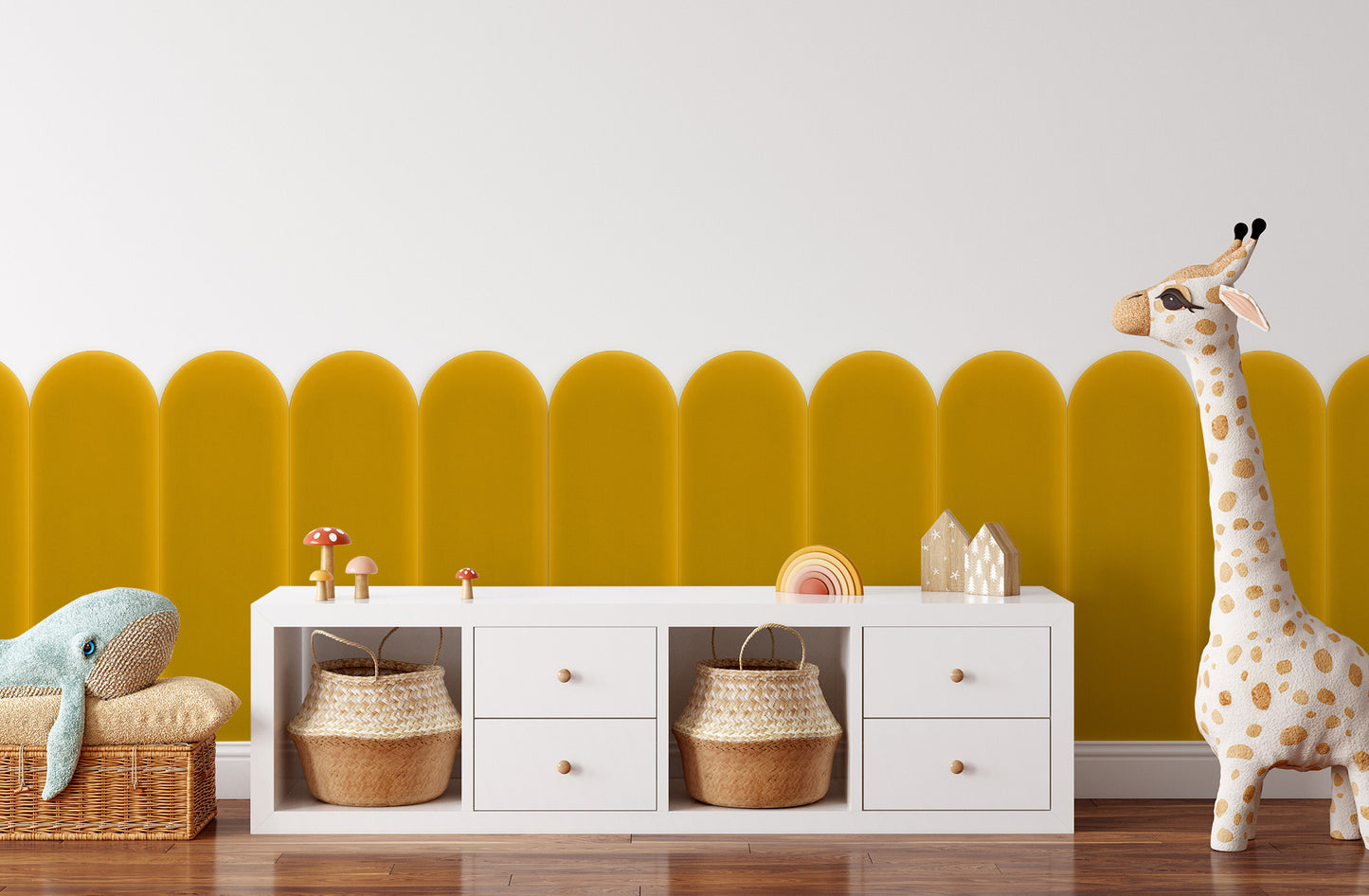Upholstered Panel Magic Velvet Yellow 20cm