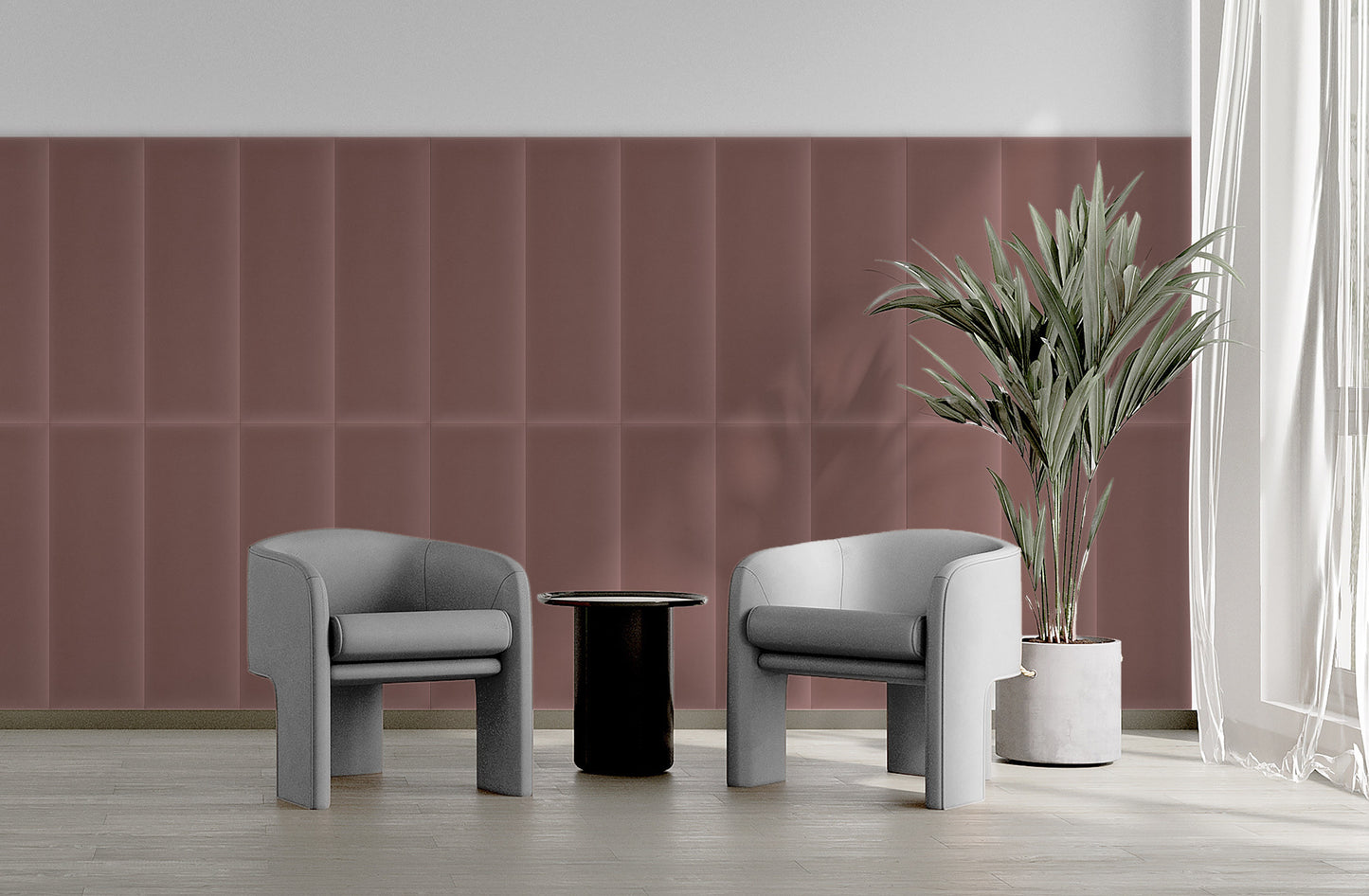 Upholstered Panel Magic Velvet Dirty Pink