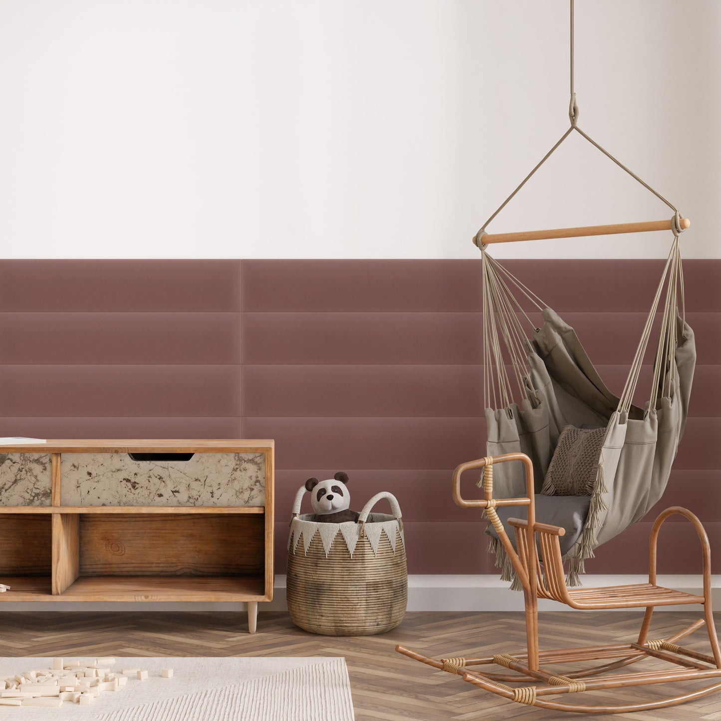 Upholstered Panel Magic Velvet Dirty Pink