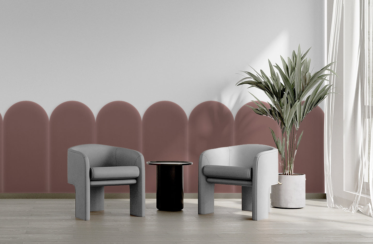 Upholstered Panel Magic Velvet Dirty Pink 30cm