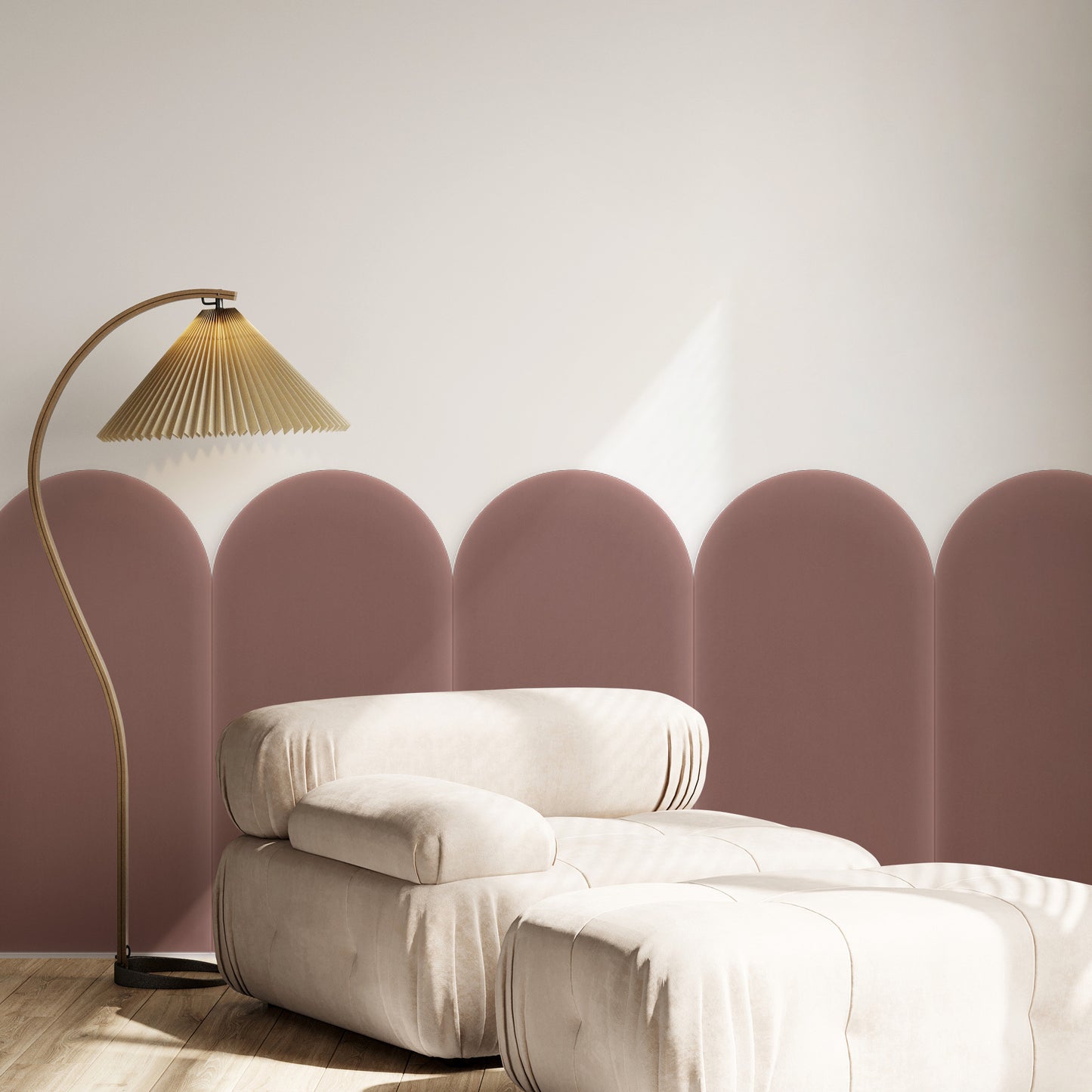 Upholstered Panel Magic Velvet Dirty Pink 30cm