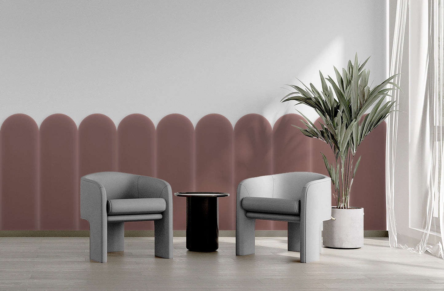 Upholstered Panel Magic Velvet Dirty Pink 20cm