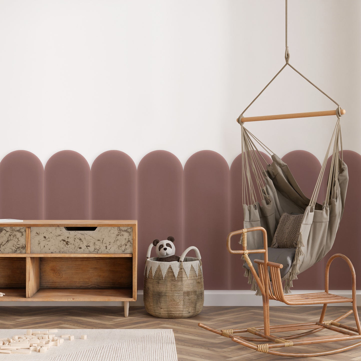 Upholstered Panel Magic Velvet Dirty Pink 20cm