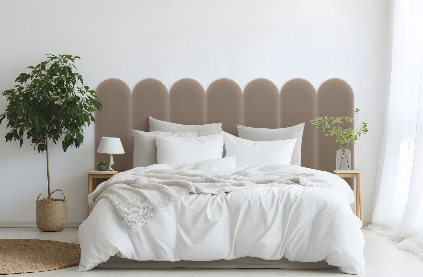 Upholstered Panel Magic Velvet Beige 20cm