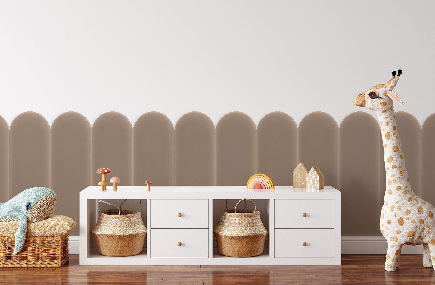 Upholstered Panel Magic Velvet Beige 20cm