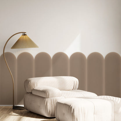 Upholstered Panel Magic Velvet Beige 20cm