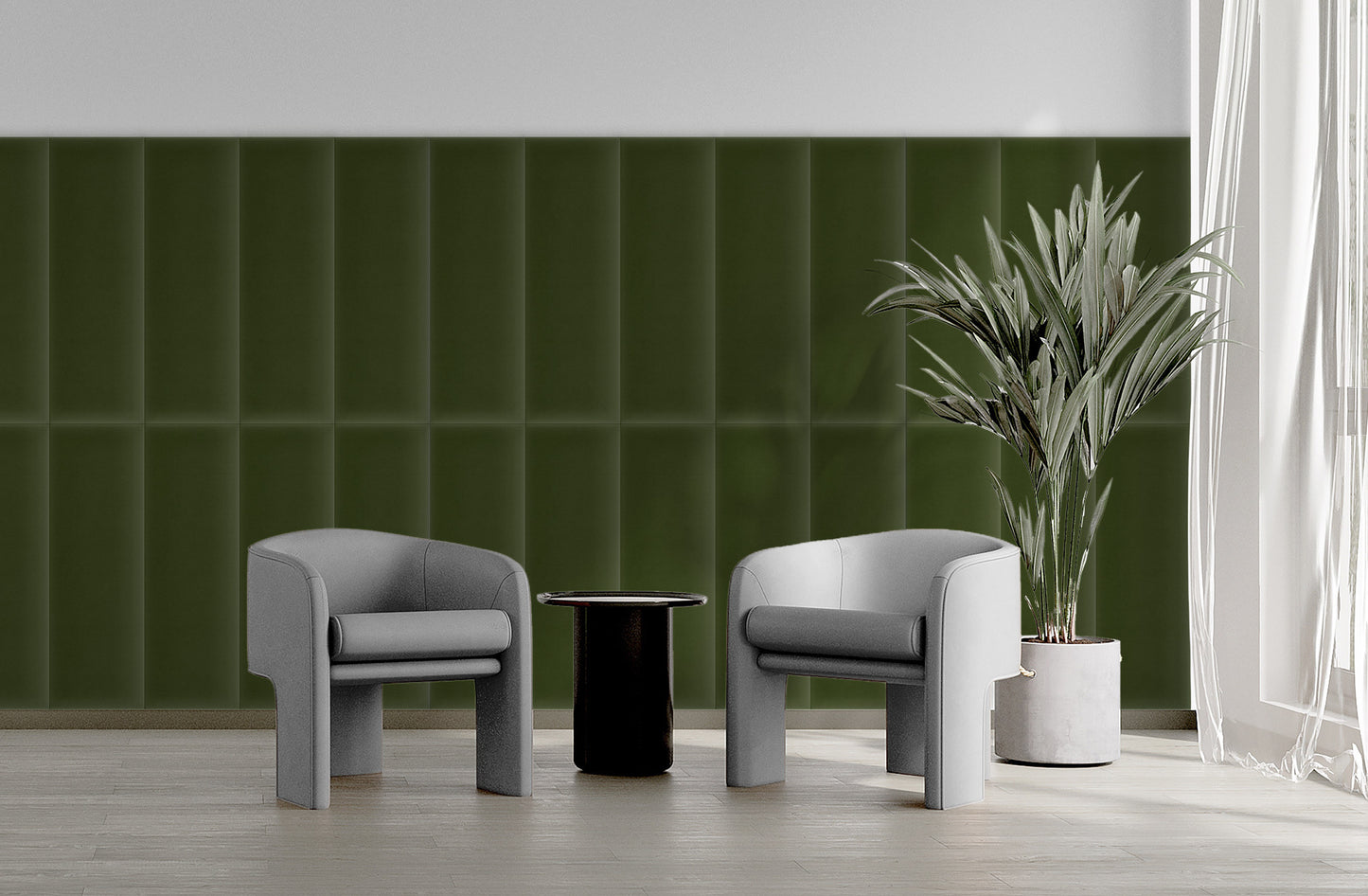 Upholstered Panel Magic Velvet Khaki