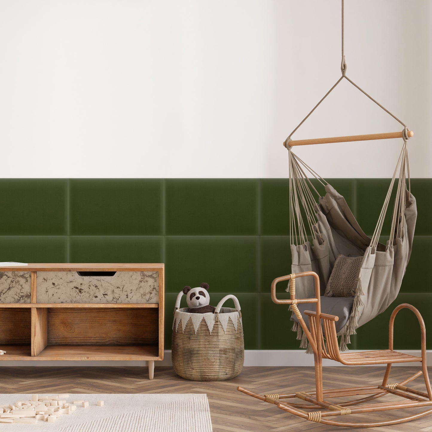 Upholstered Panel Magic Velvet Khaki