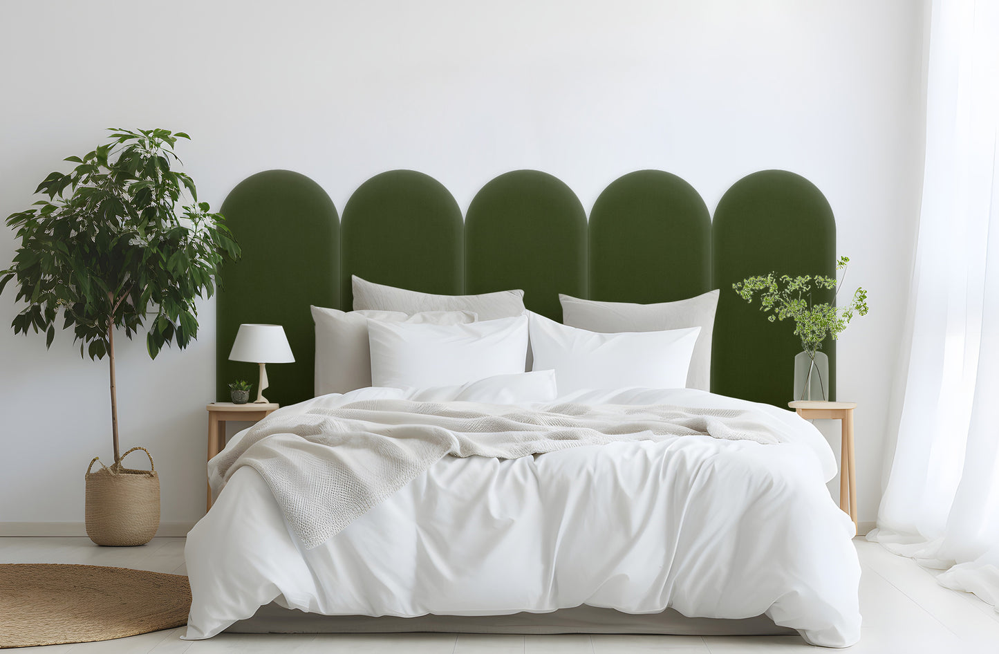 Upholstered Panel Magic Velvet Khaki 30cm