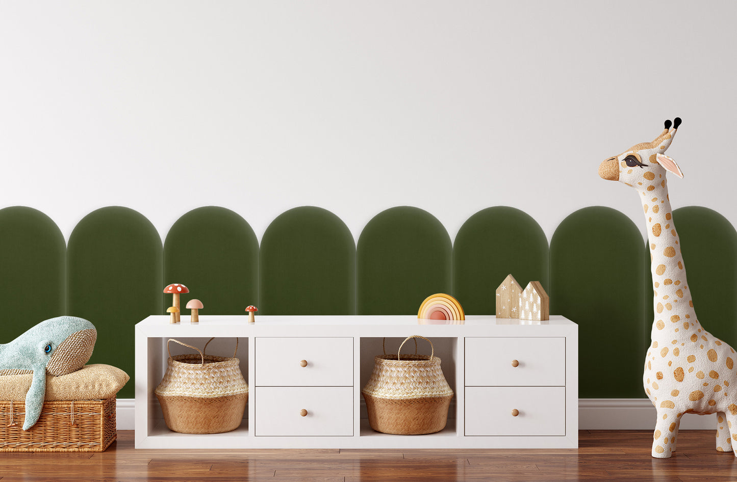 Upholstered Panel Magic Velvet Khaki 30cm
