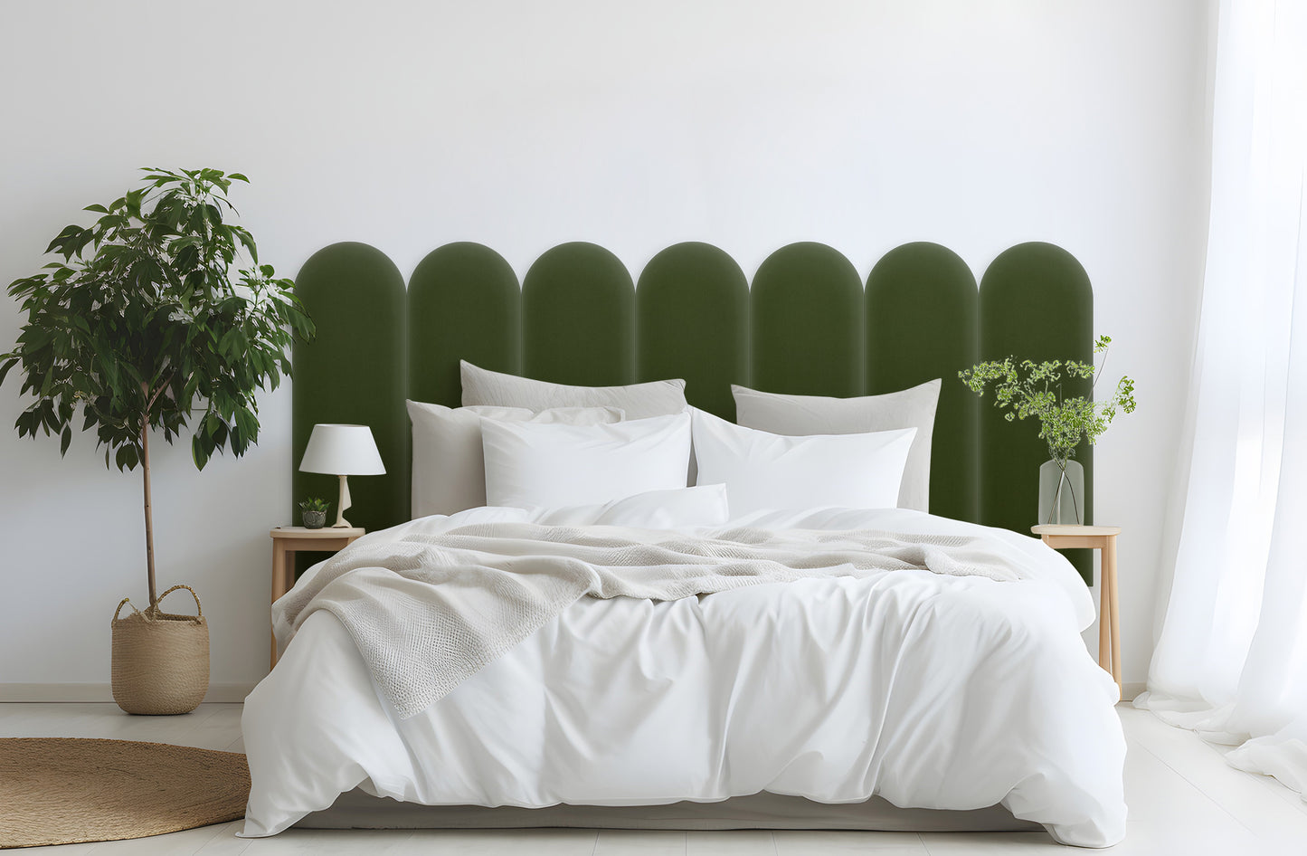 Upholstered Panel Magic Velvet Khaki 20cm