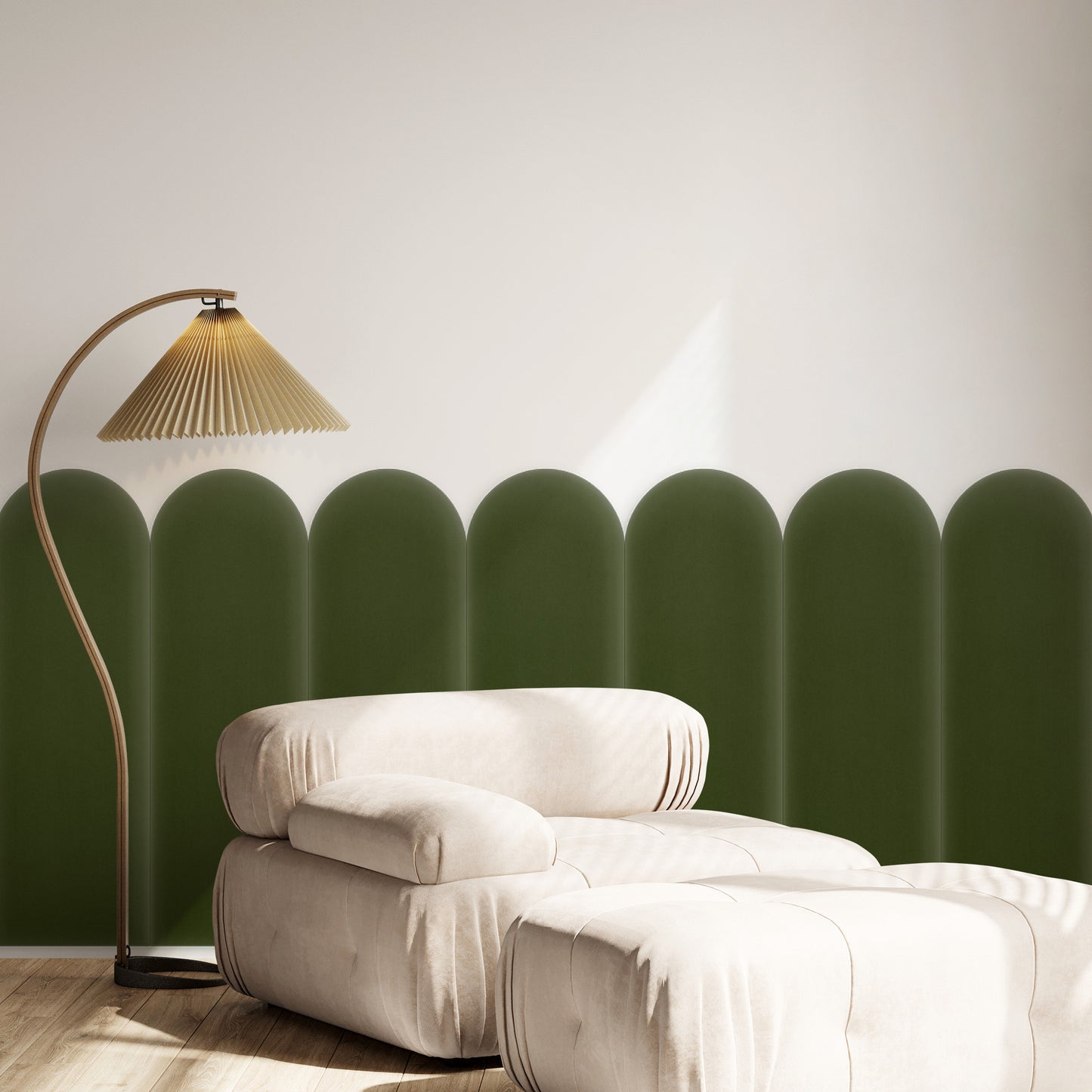 Upholstered Panel Magic Velvet Khaki 20cm