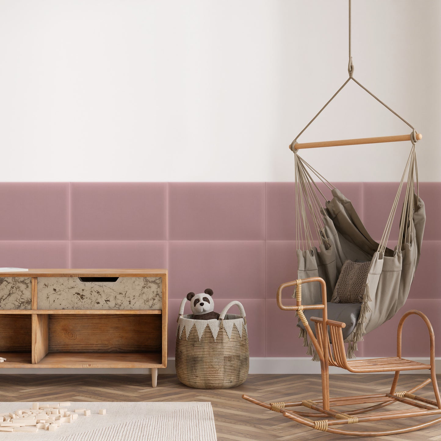 Upholstered Panel Magic Velvet Pink