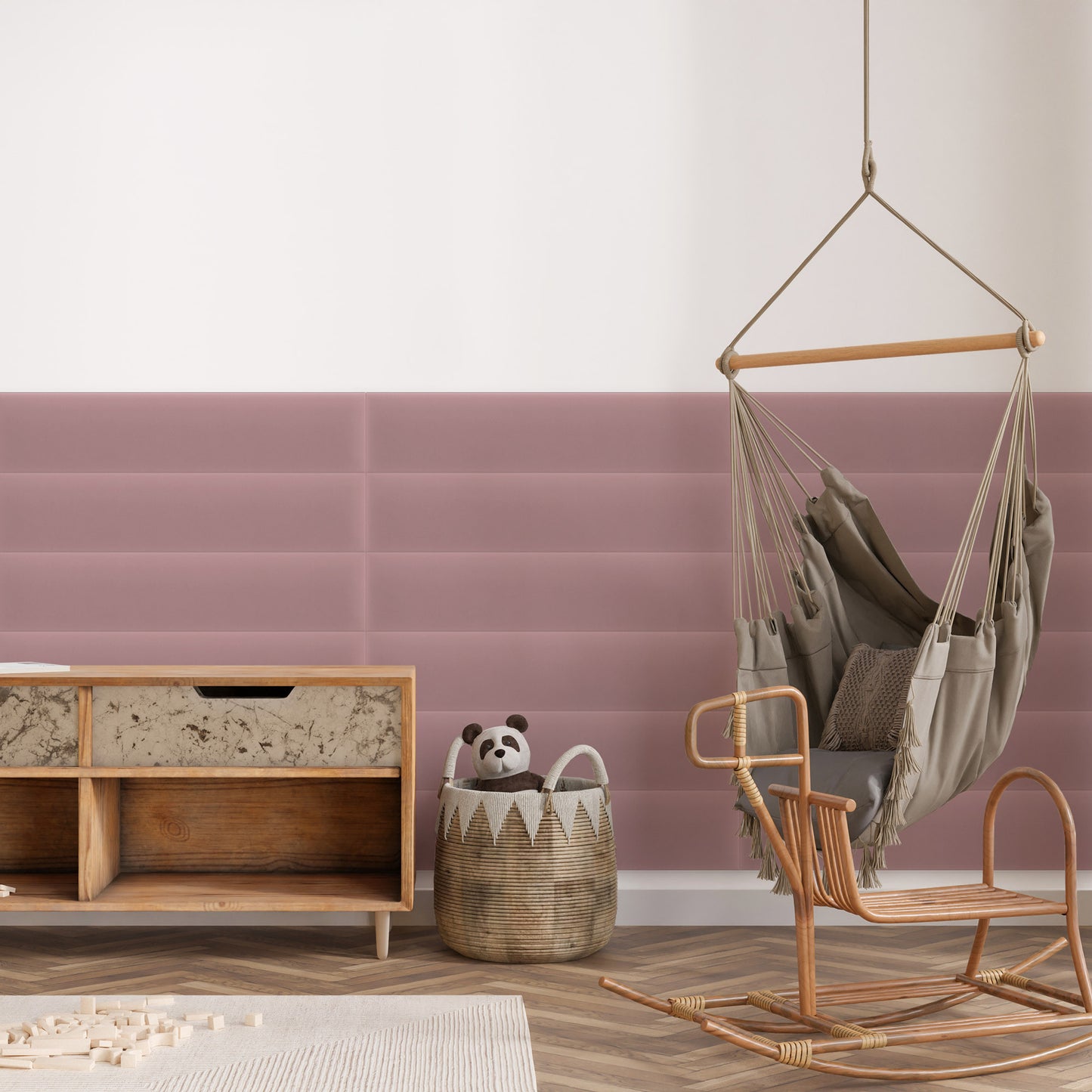 Upholstered Panel Magic Velvet Pink