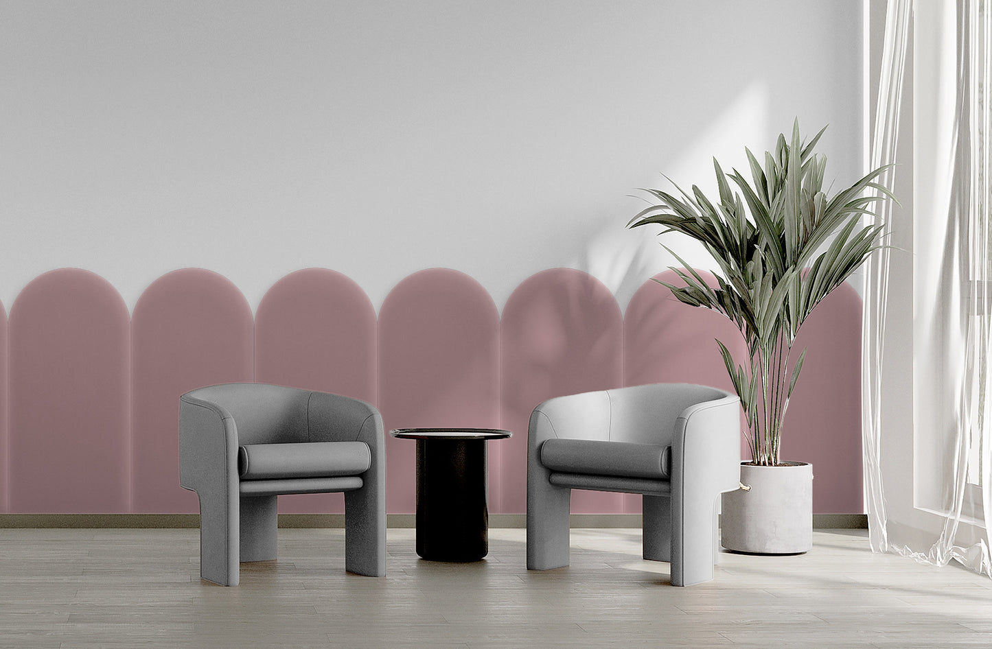 Upholstered Panel Magic Velvet Pink 30cm