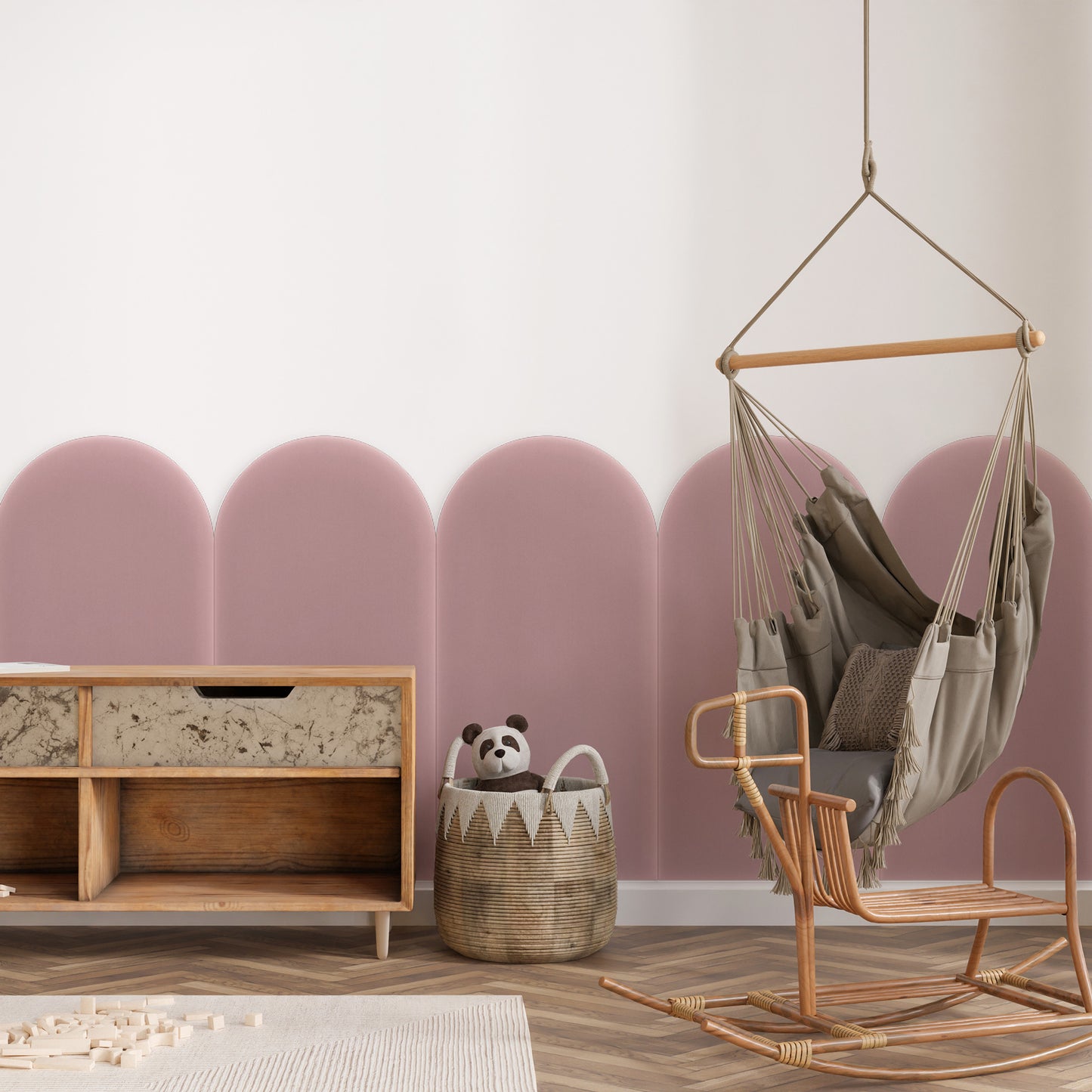 Upholstered Panel Magic Velvet Pink 30cm
