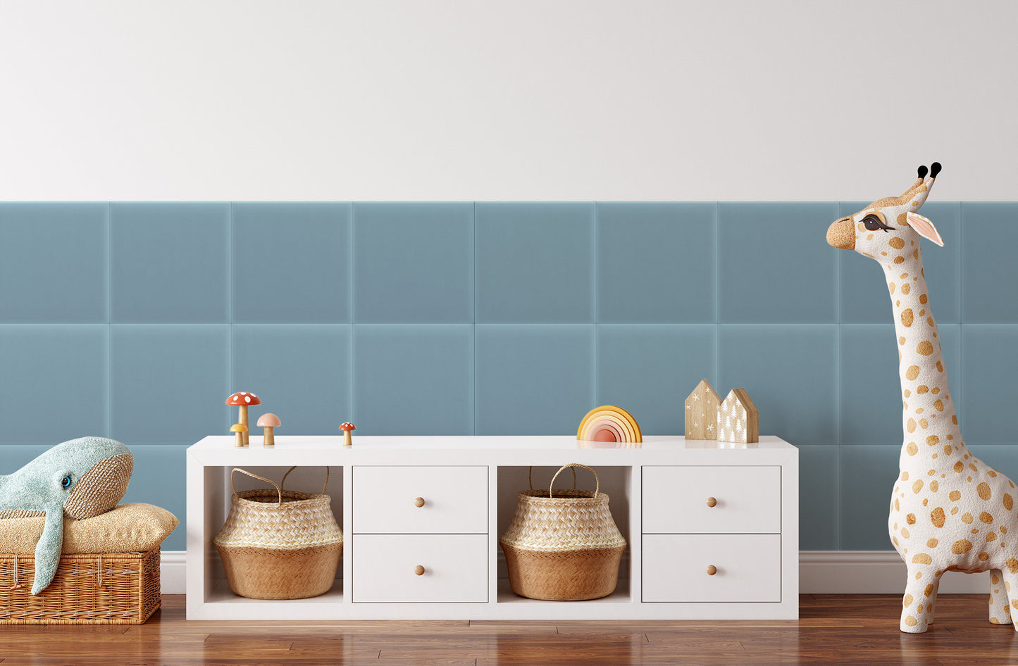 Upholstered Panel Magic Velvet Light Blue