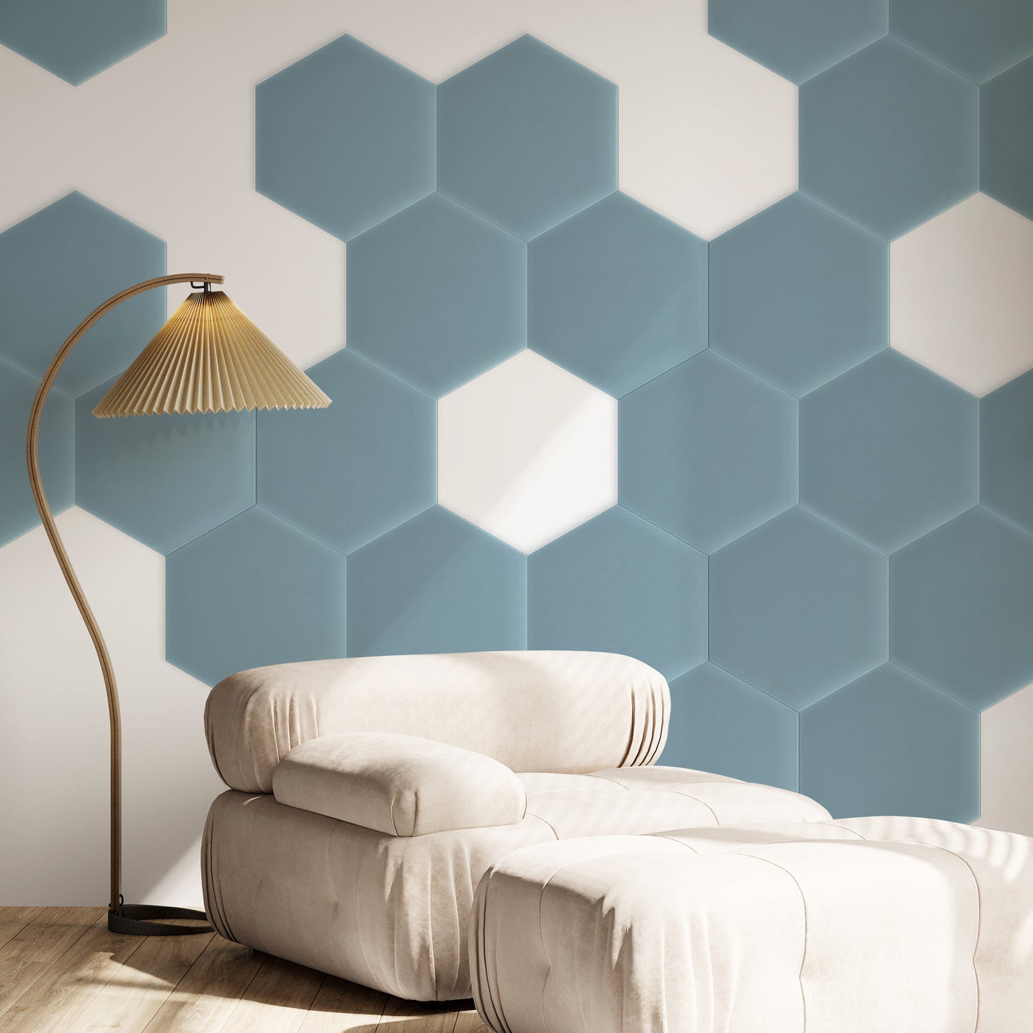 Upholstered Panel Magic Velvet Light Blue