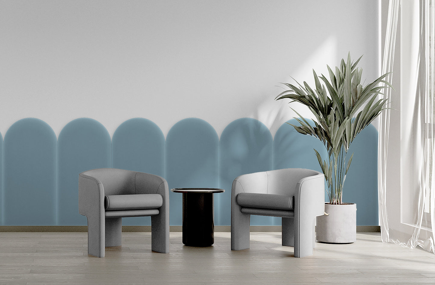 Upholstered Panel Magic Velvet Light Blue 30cm