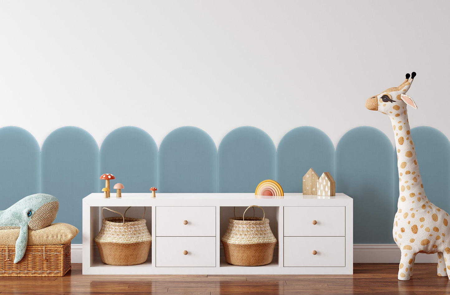 Upholstered Panel Magic Velvet Light Blue 30cm