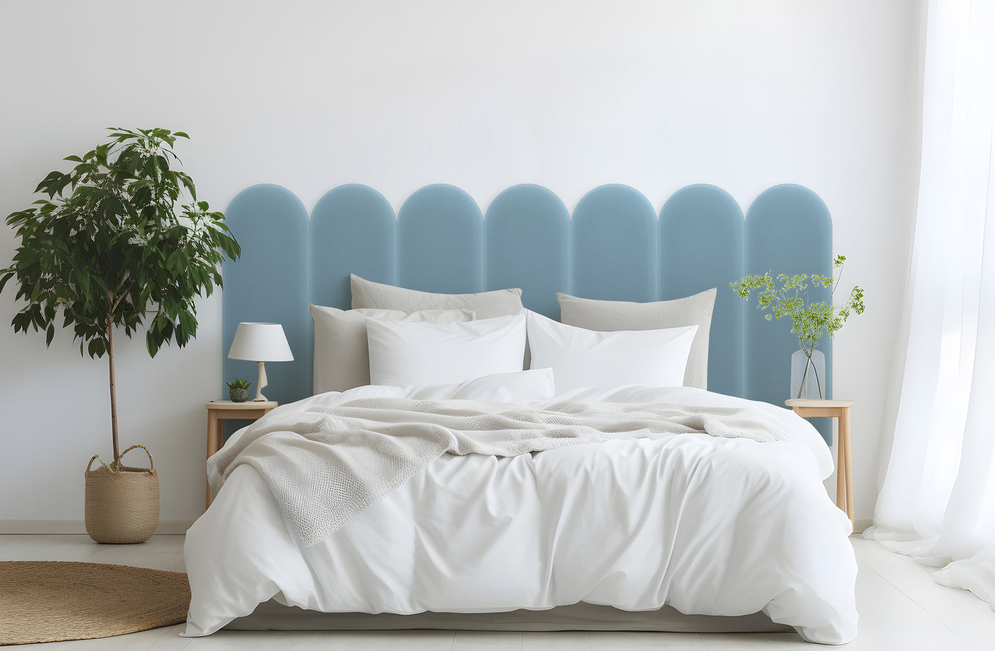 Upholstered Panel Magic Velvet Light Blue 20cm