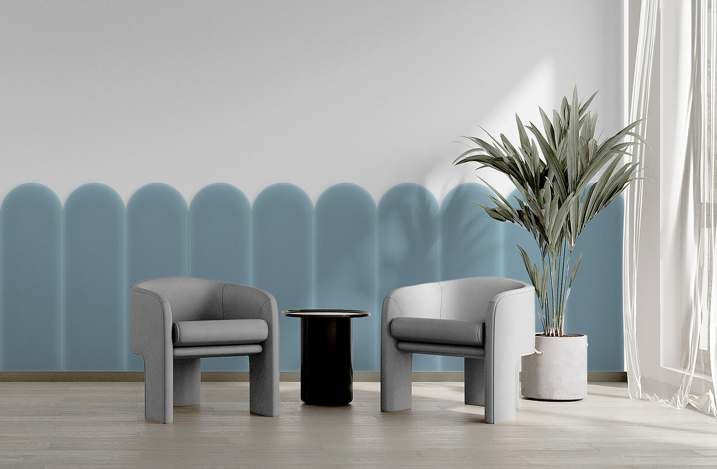 Upholstered Panel Magic Velvet Light Blue 20cm