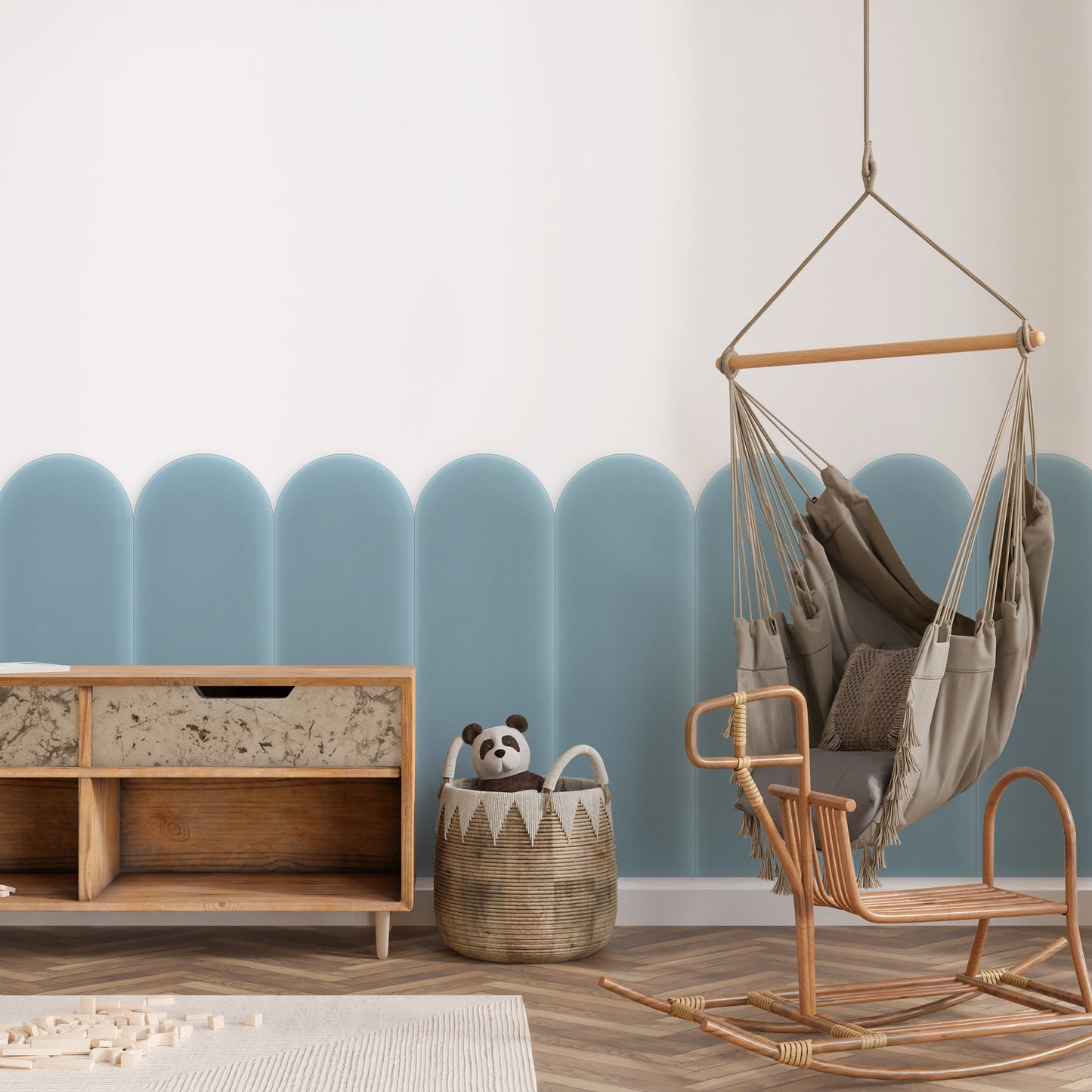 Upholstered Panel Magic Velvet Light Blue 20cm