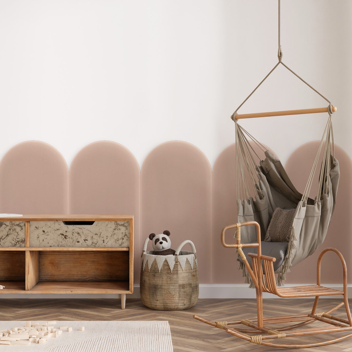 Upholstered Panel Magic Velvet Powder Pink 30cm