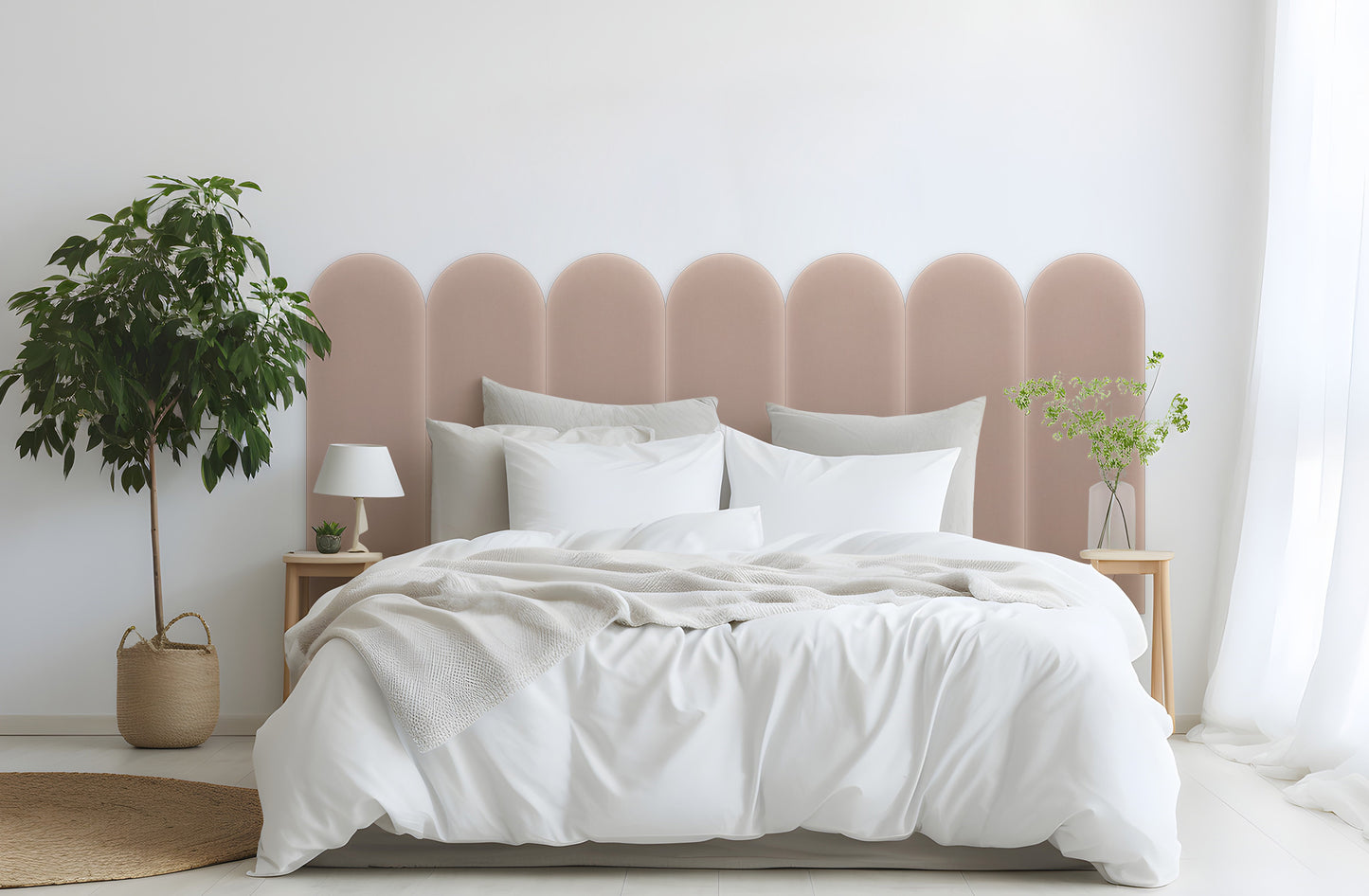 Upholstered Panel Magic Velvet Powder Pink 20cm