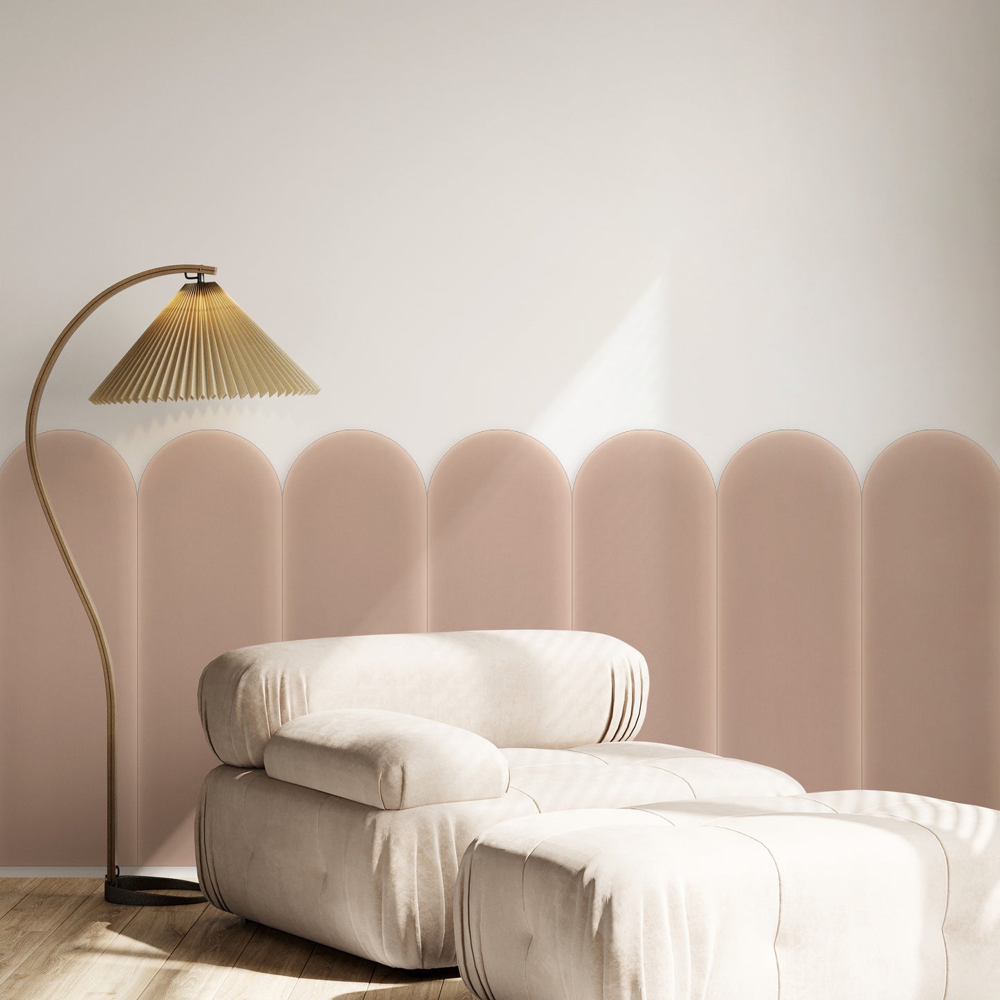 Upholstered Panel Magic Velvet Powder Pink 20cm