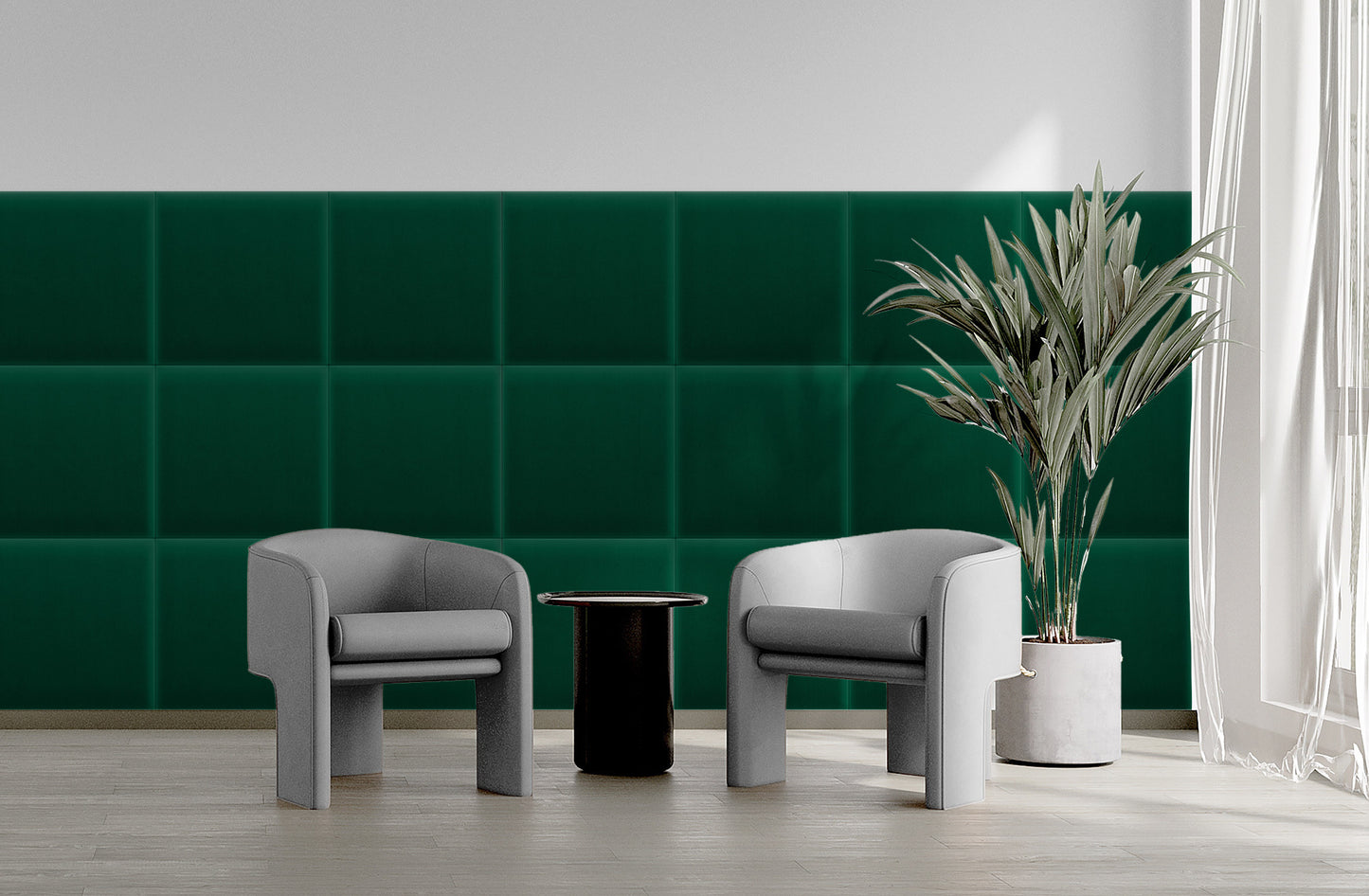 Upholstered Panel Magic Velvet Bottle Green