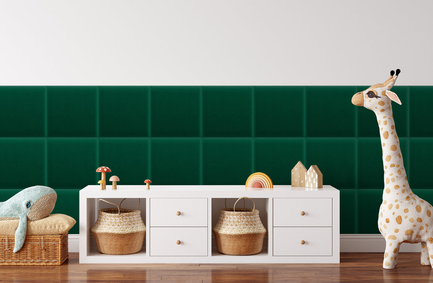 Upholstered Panel Magic Velvet Bottle Green