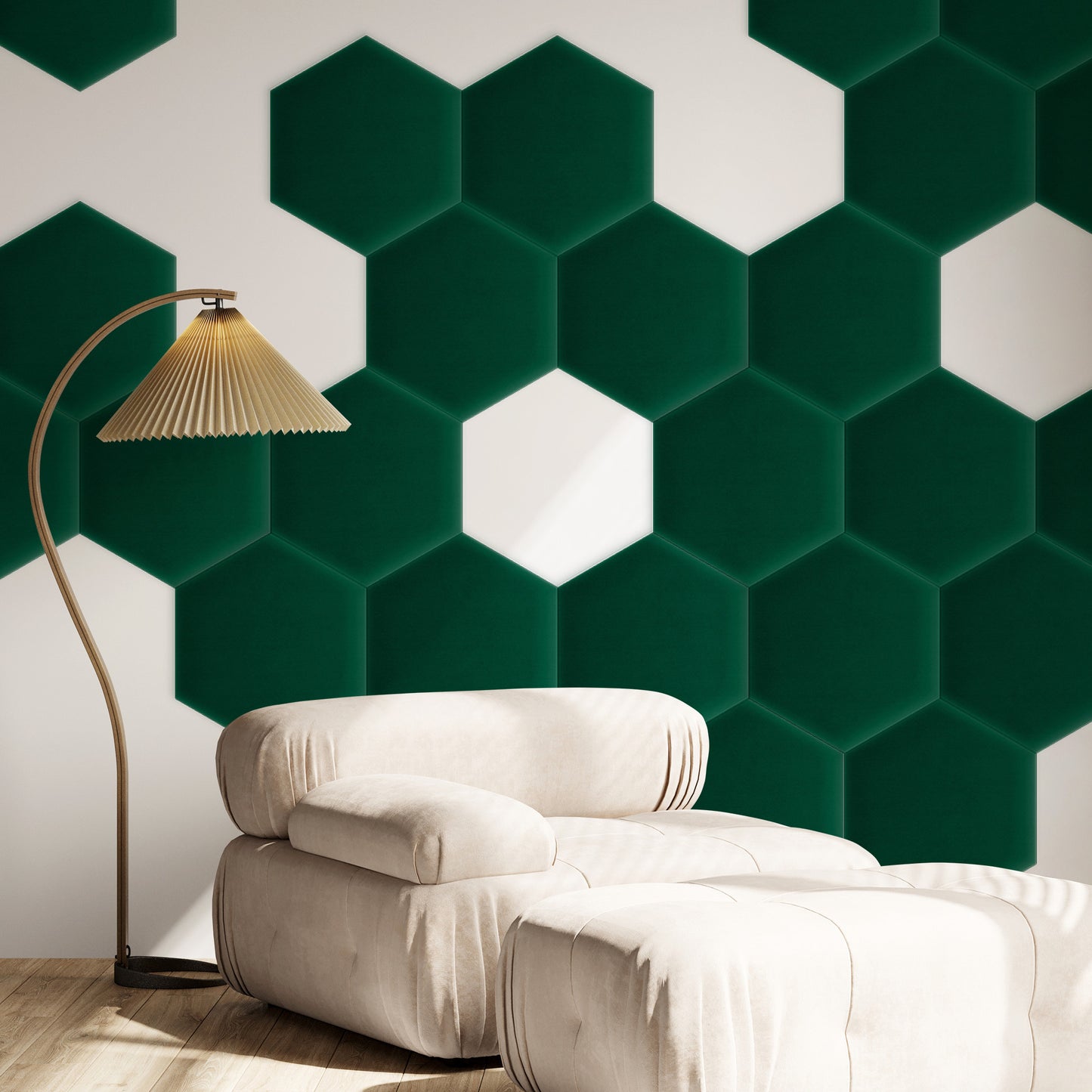 Upholstered Panel Magic Velvet Bottle Green