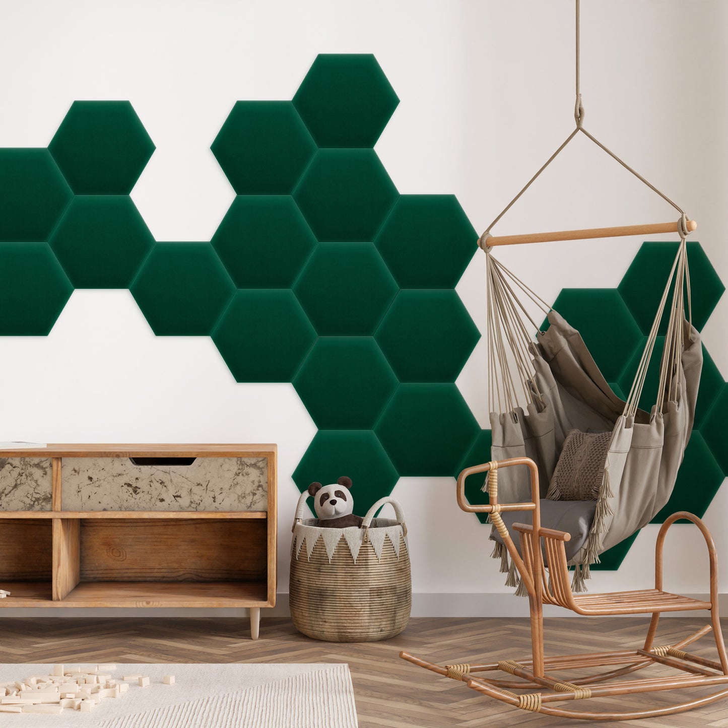 Upholstered Panel Magic Velvet Bottle Green