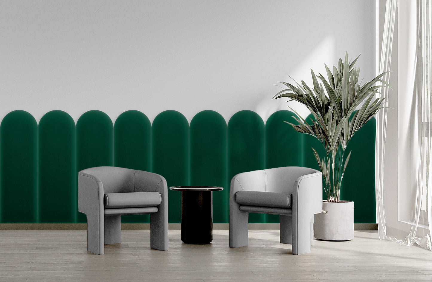 Upholstered Panel Magic Velvet Bottle Green 20cm