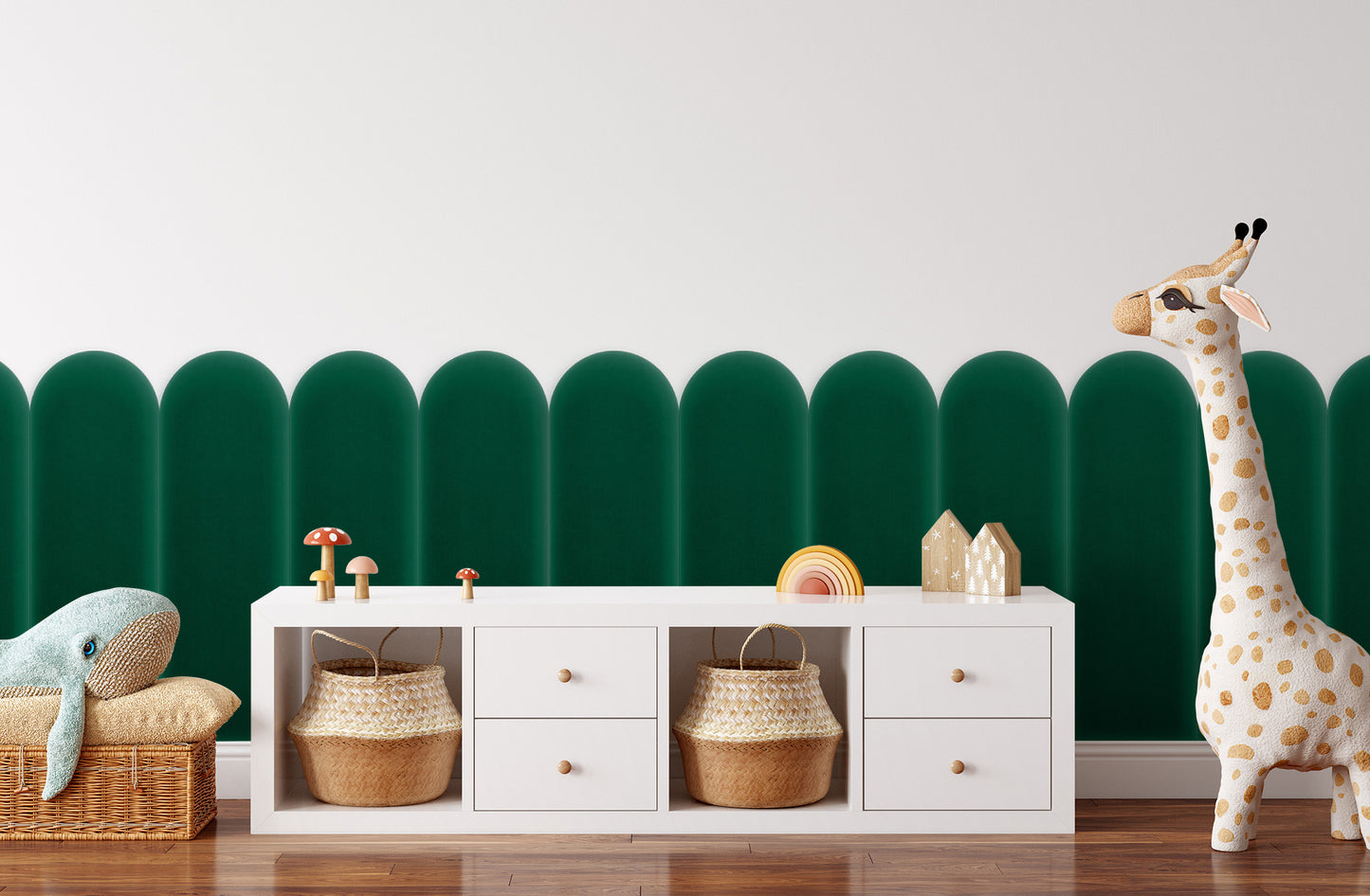 Upholstered Panel Magic Velvet Bottle Green 20cm