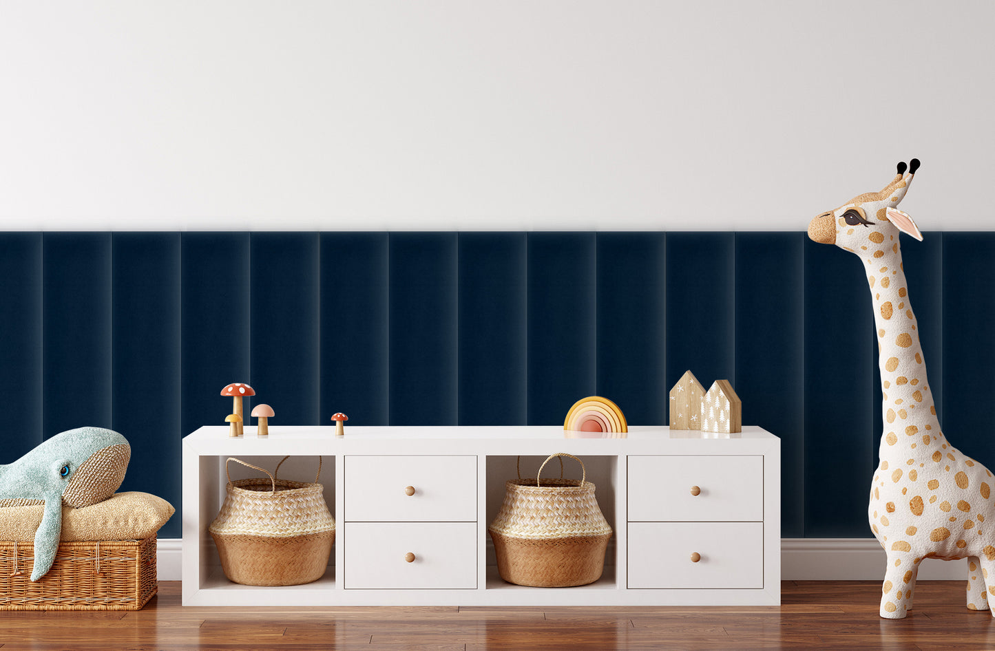 Upholstered Panel Magic Velvet Navy Blue