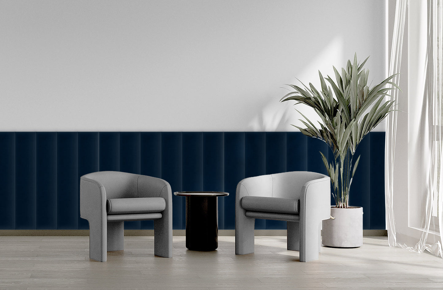 Upholstered Panel Magic Velvet Navy Blue