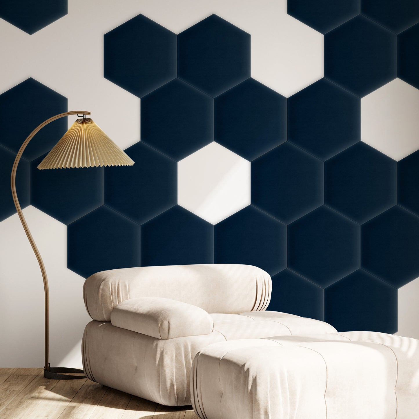 Upholstered Panel Magic Velvet Navy Blue