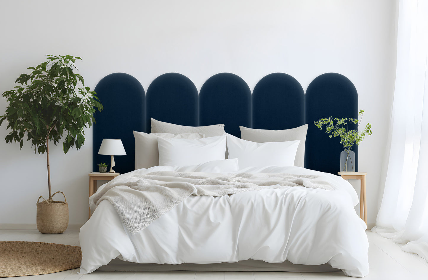 Upholstered Panel Magic Velvet Navy Blue 30cm