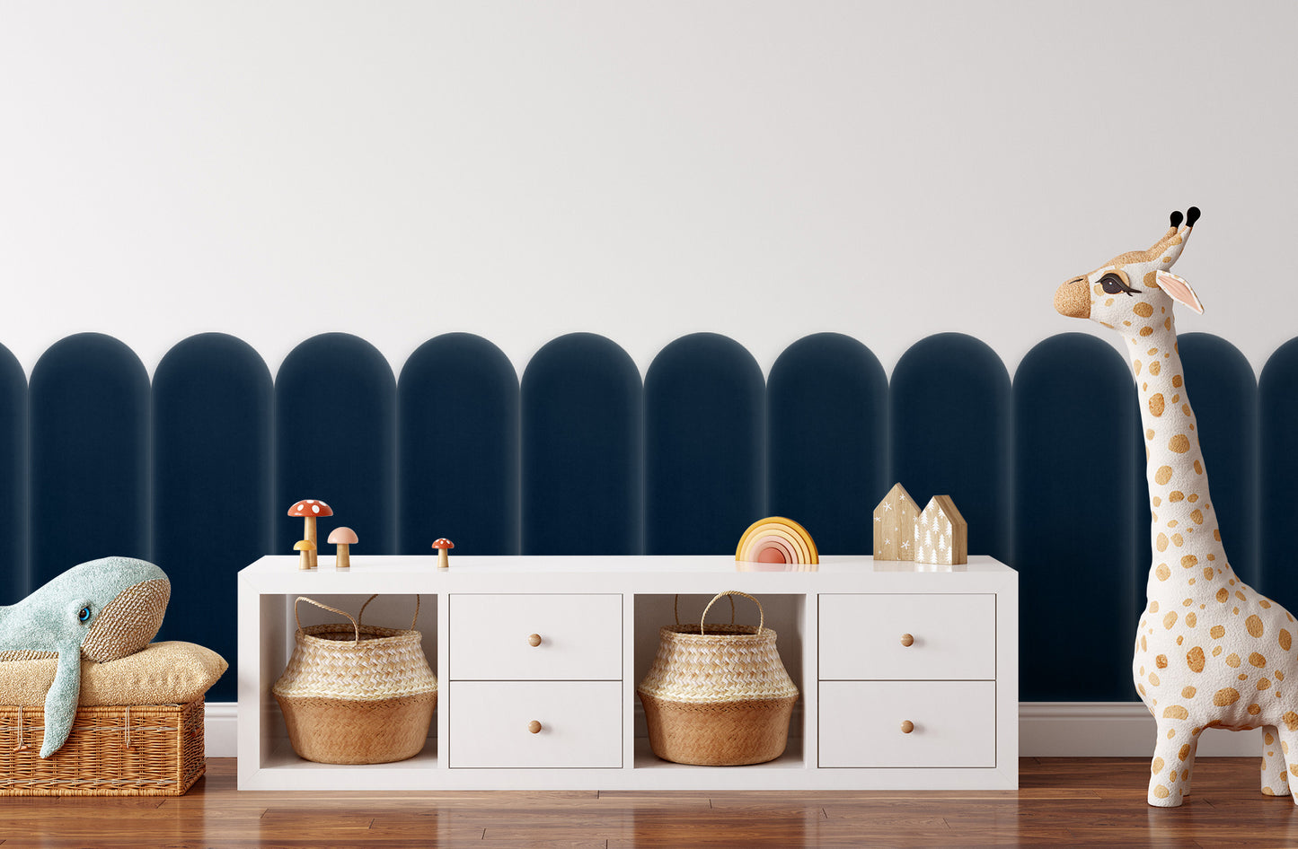 Upholstered Panel Magic Velvet Navy Blue 20cm