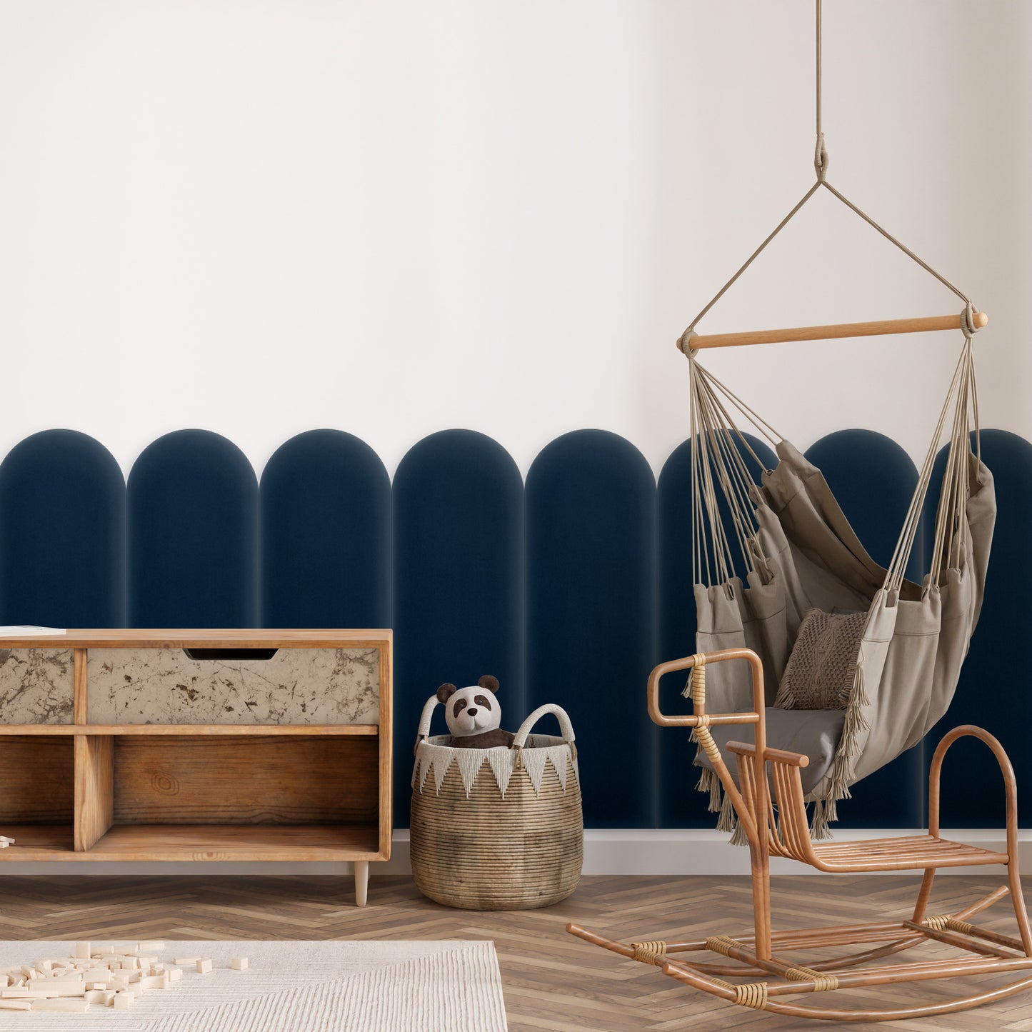 Upholstered Panel Magic Velvet Navy Blue 20cm