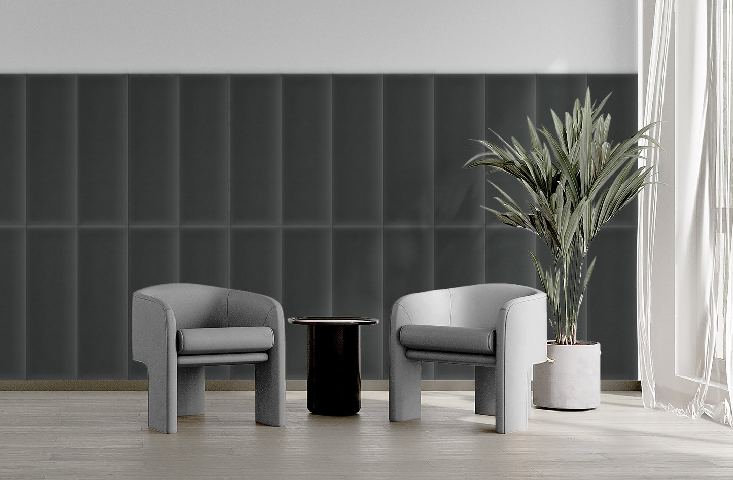 Upholstered Panel Magic Velvet Graphite