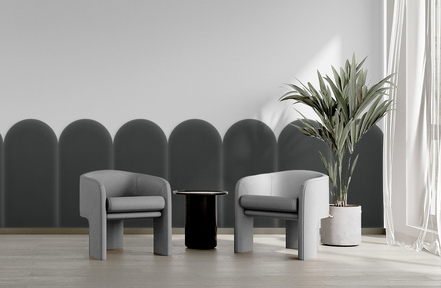 Upholstered Panel Magic Velvet Graphite 30cm