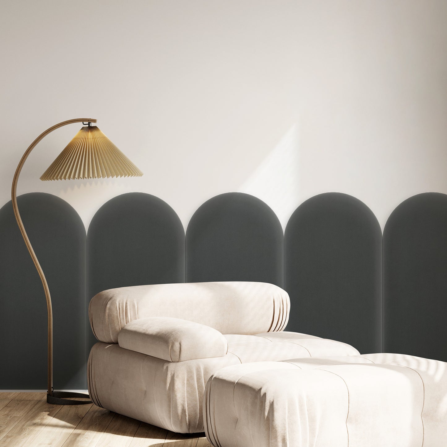 Upholstered Panel Magic Velvet Graphite 30cm