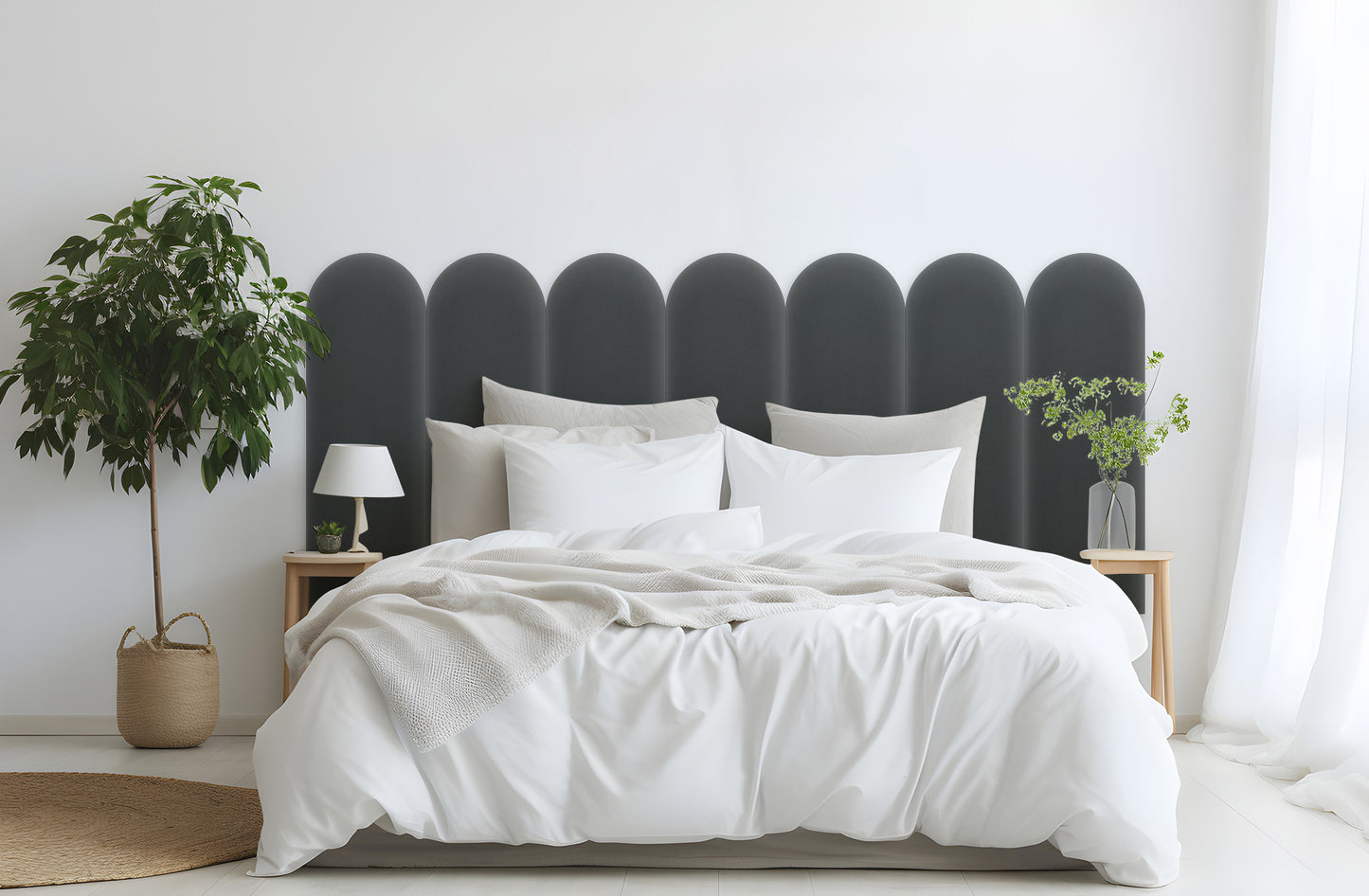 Upholstered Panel Magic Velvet Graphite 20cm