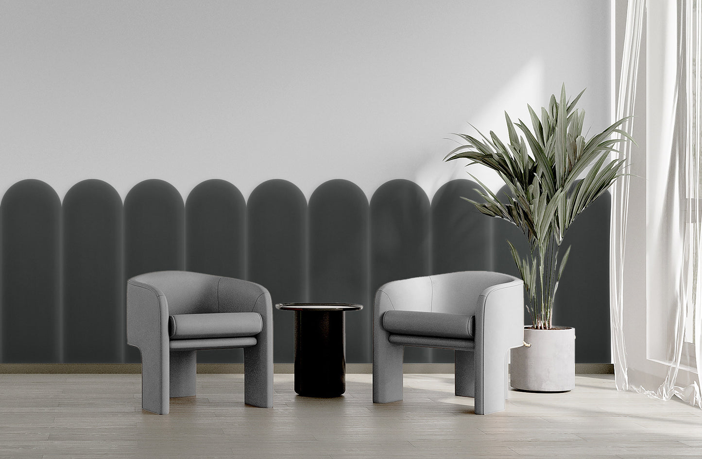 Upholstered Panel Magic Velvet Graphite 20cm