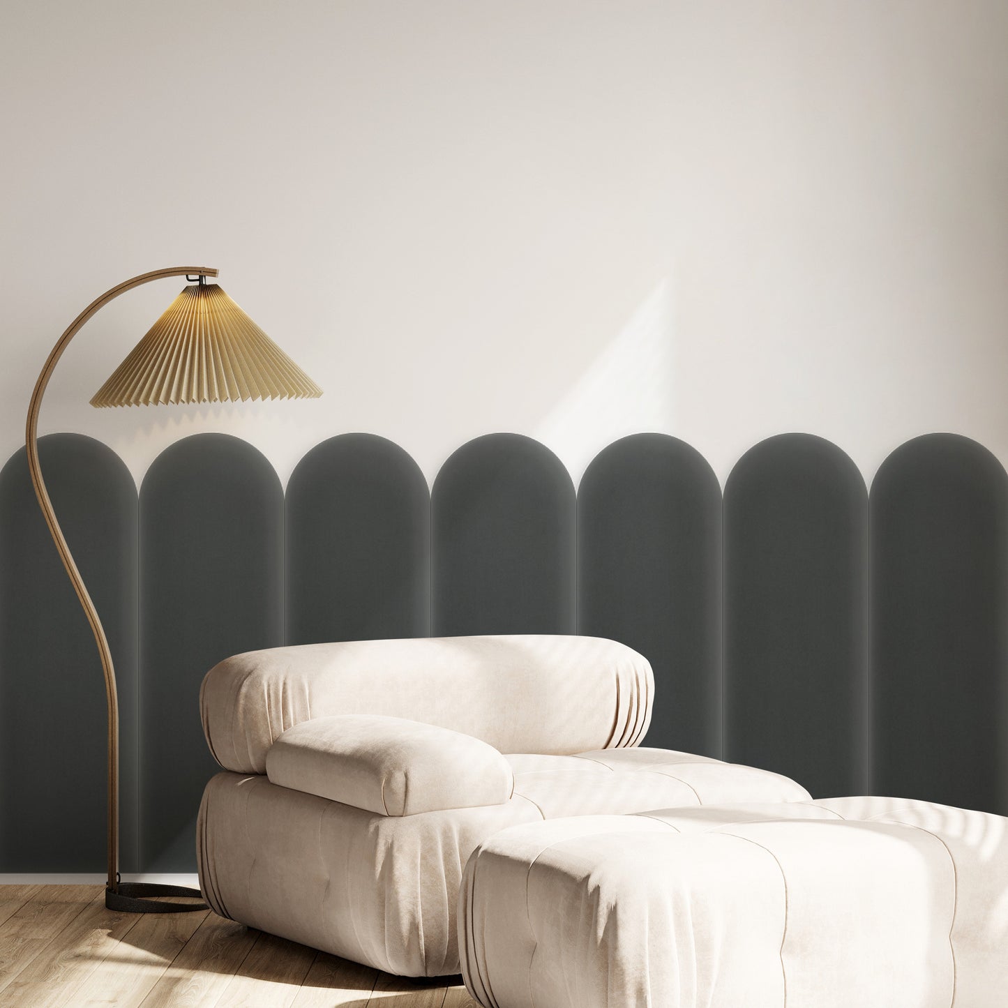 Upholstered Panel Magic Velvet Graphite 20cm