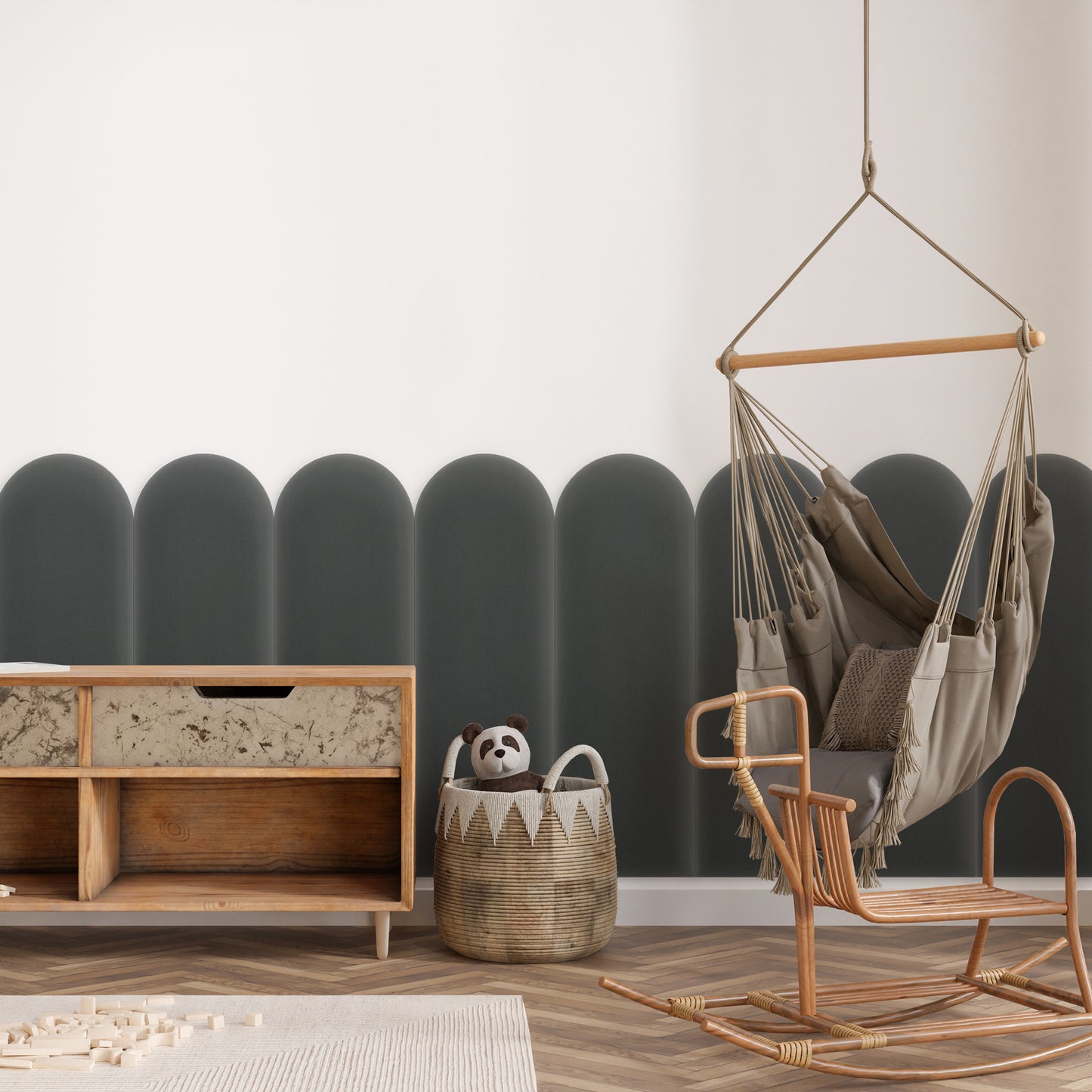 Upholstered Panel Magic Velvet Graphite 20cm